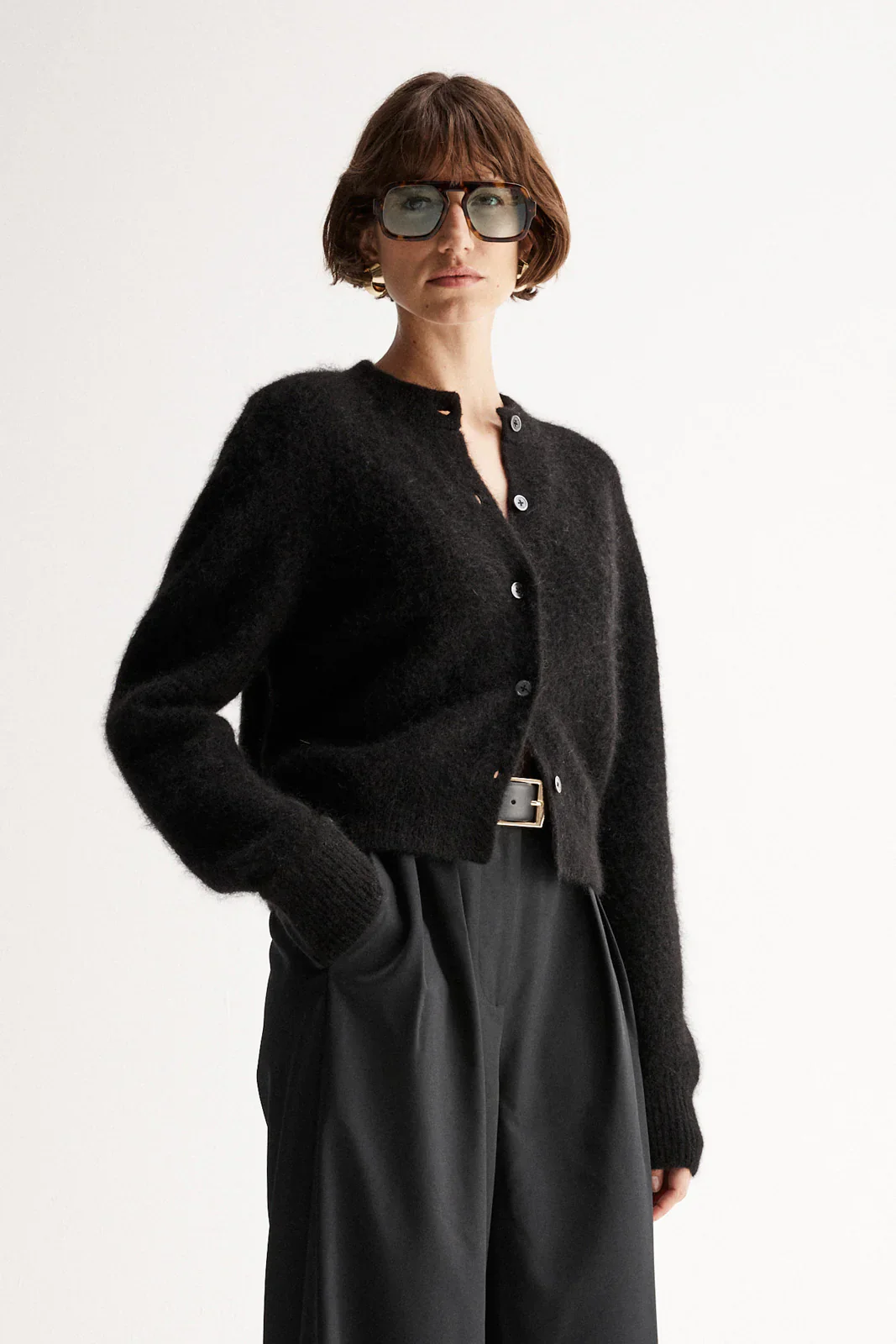 Abigail Knit Cardigan in Black - Image 2