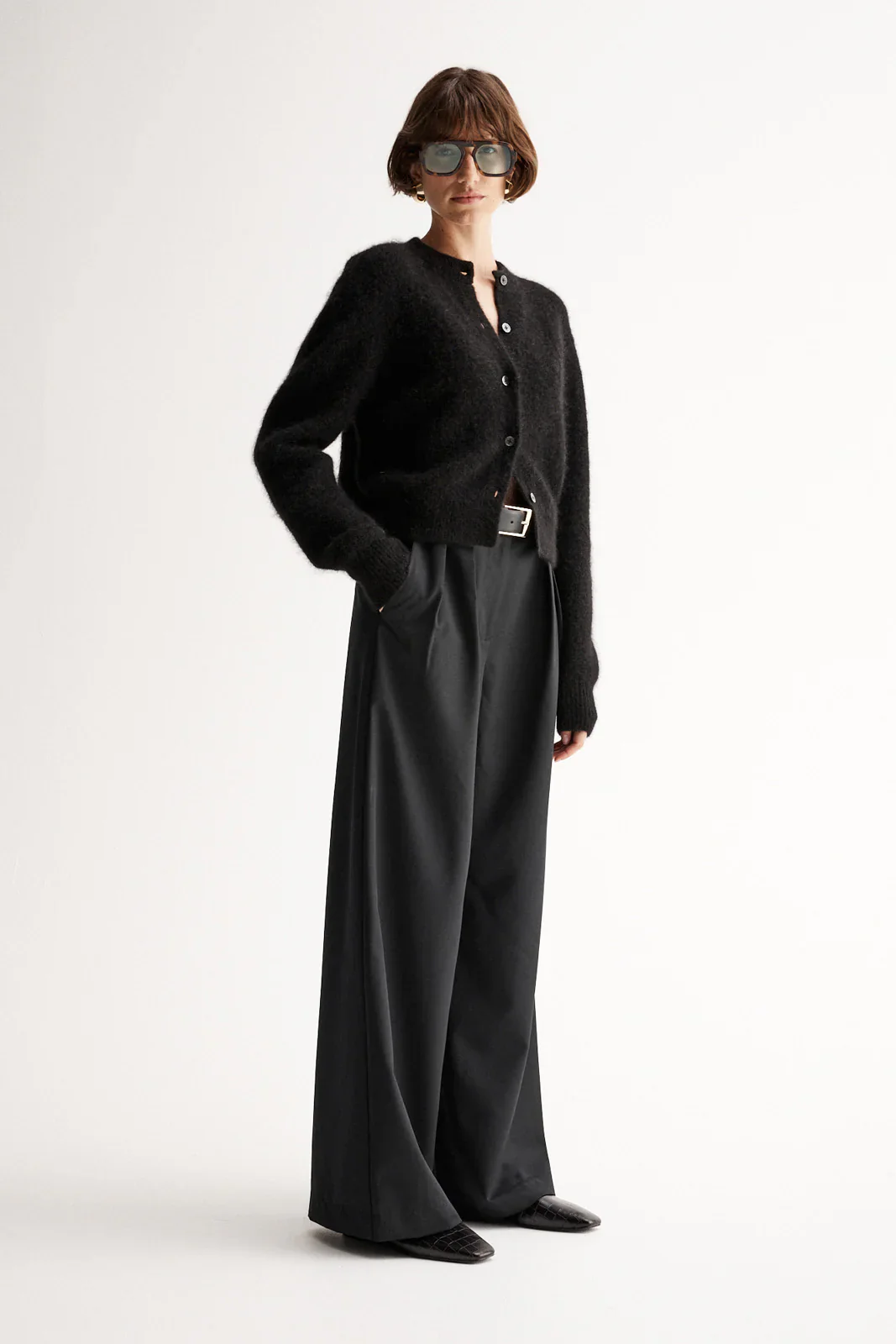 Abigail Knit Cardigan in Black - Image 3
