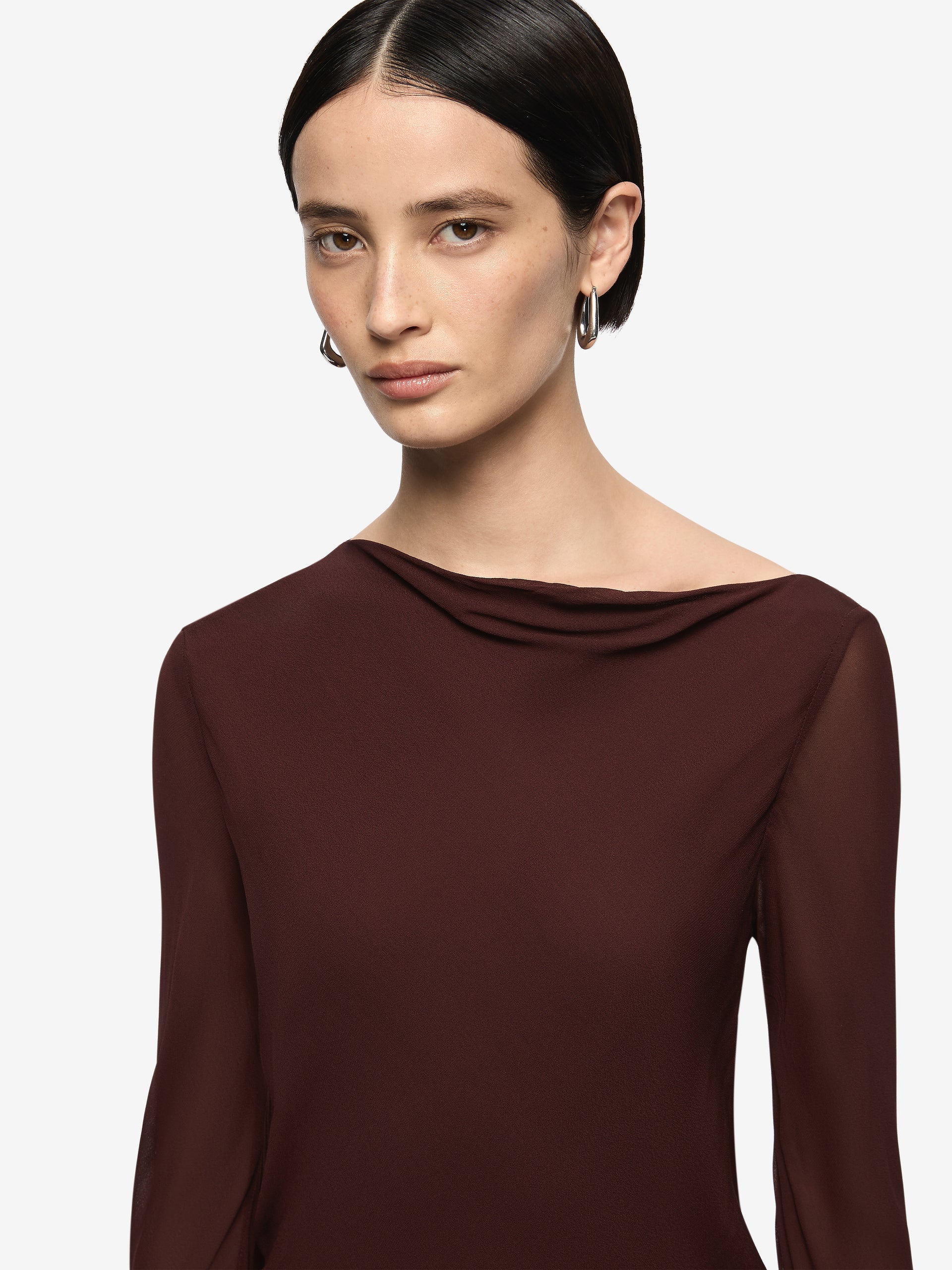 Amanda Long Sleeve Maxi Dress in Raisin - Image 4