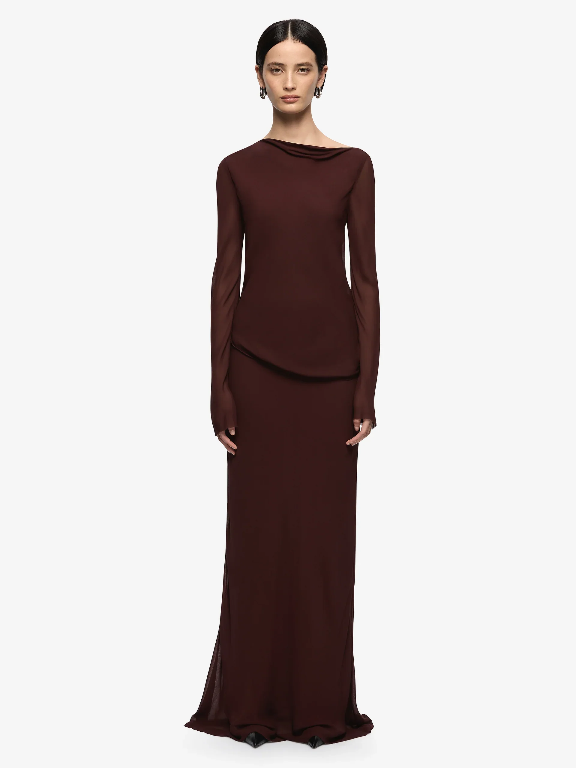 Amanda Long Sleeve Maxi Dress in Raisin - Image 6
