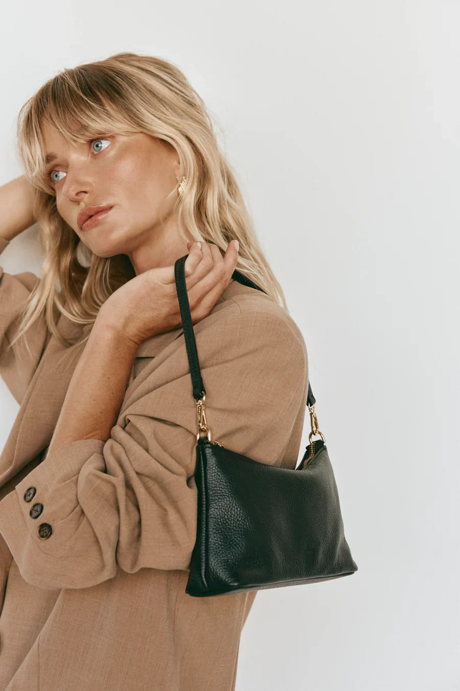 Ashley Black Leather Crossbody Bag - Image 4