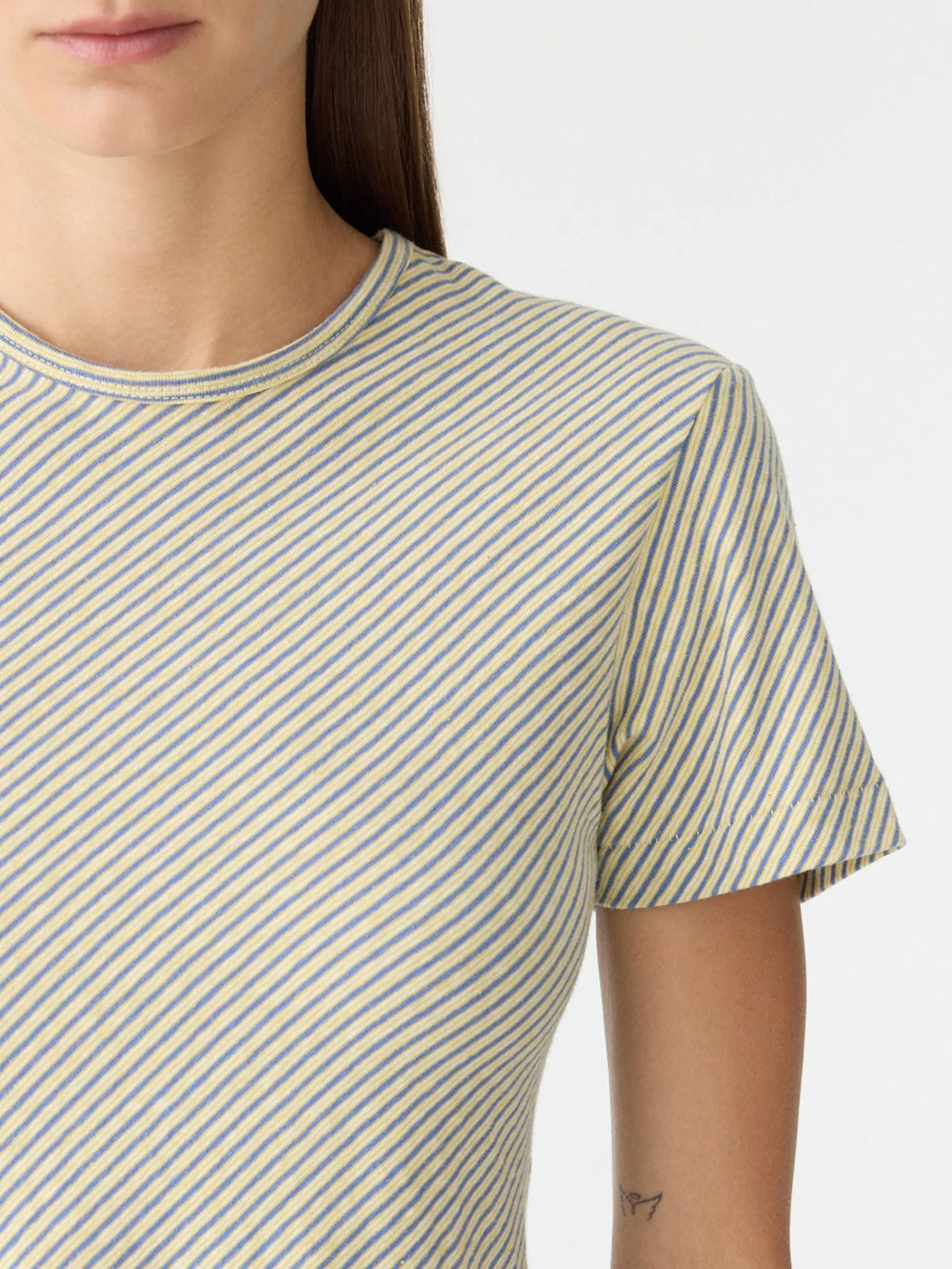 Bias Stripe Baby T-Shirt in Yellow/Purple - Image 3