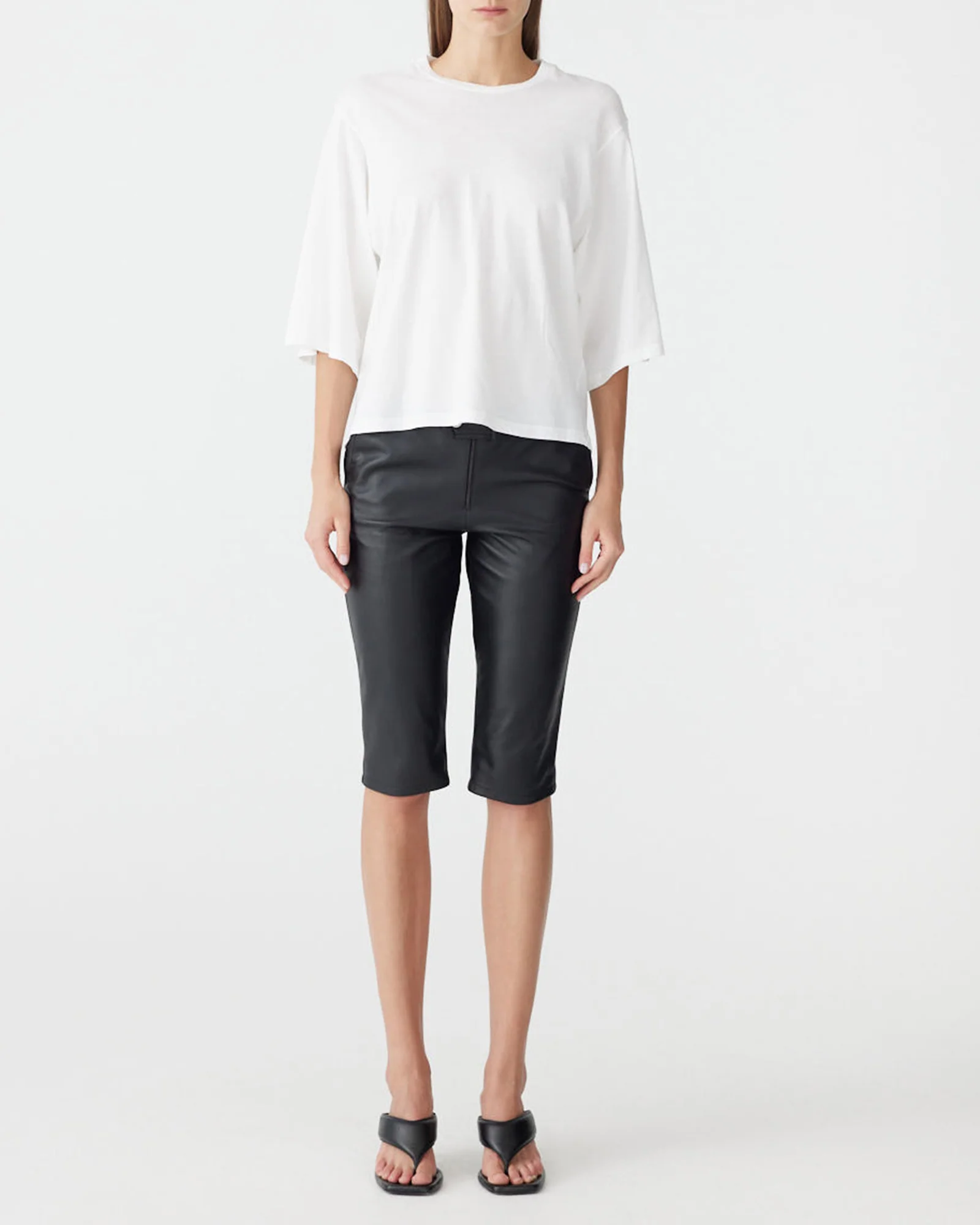 Boxy 3/4 Sleeve T-Shirt in White