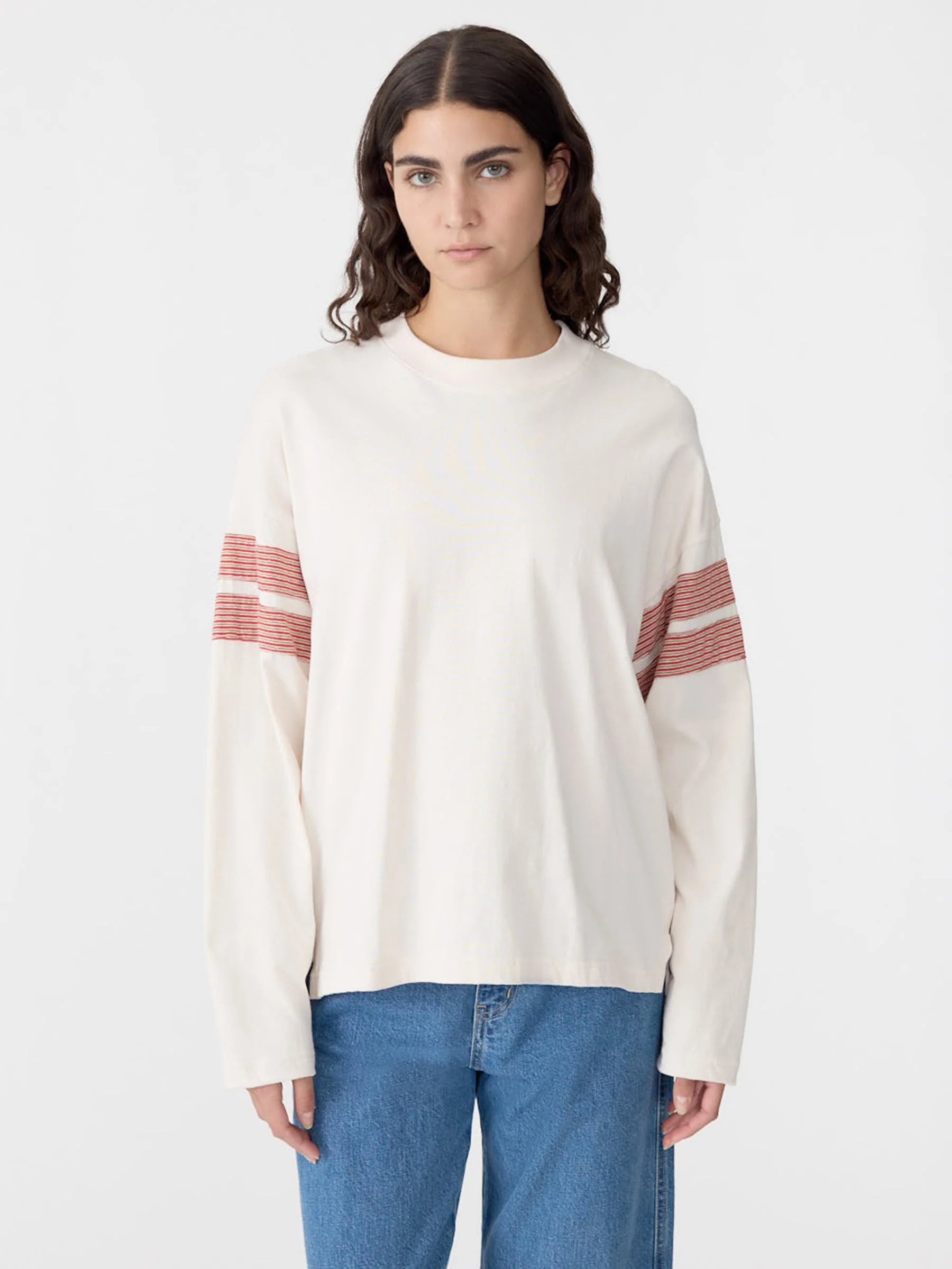 Boxy Rib Insert L/S T-Shirt - Image 2