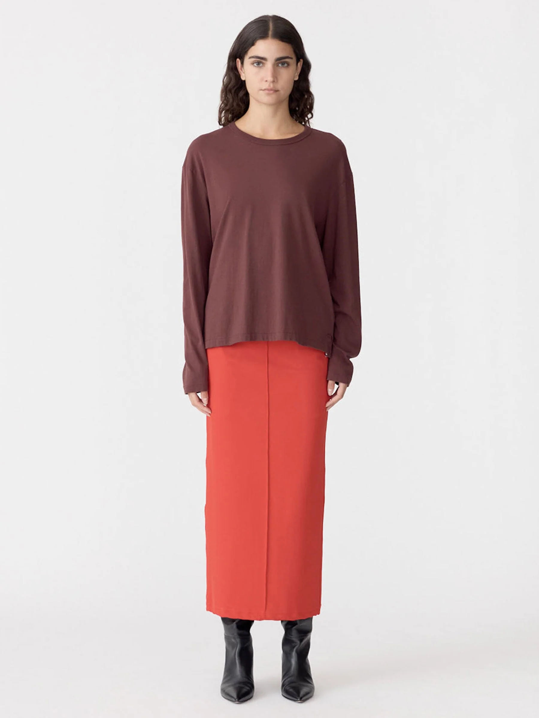 Boyfriend Heritage Long Sleeve T-Shirt in Cocoa