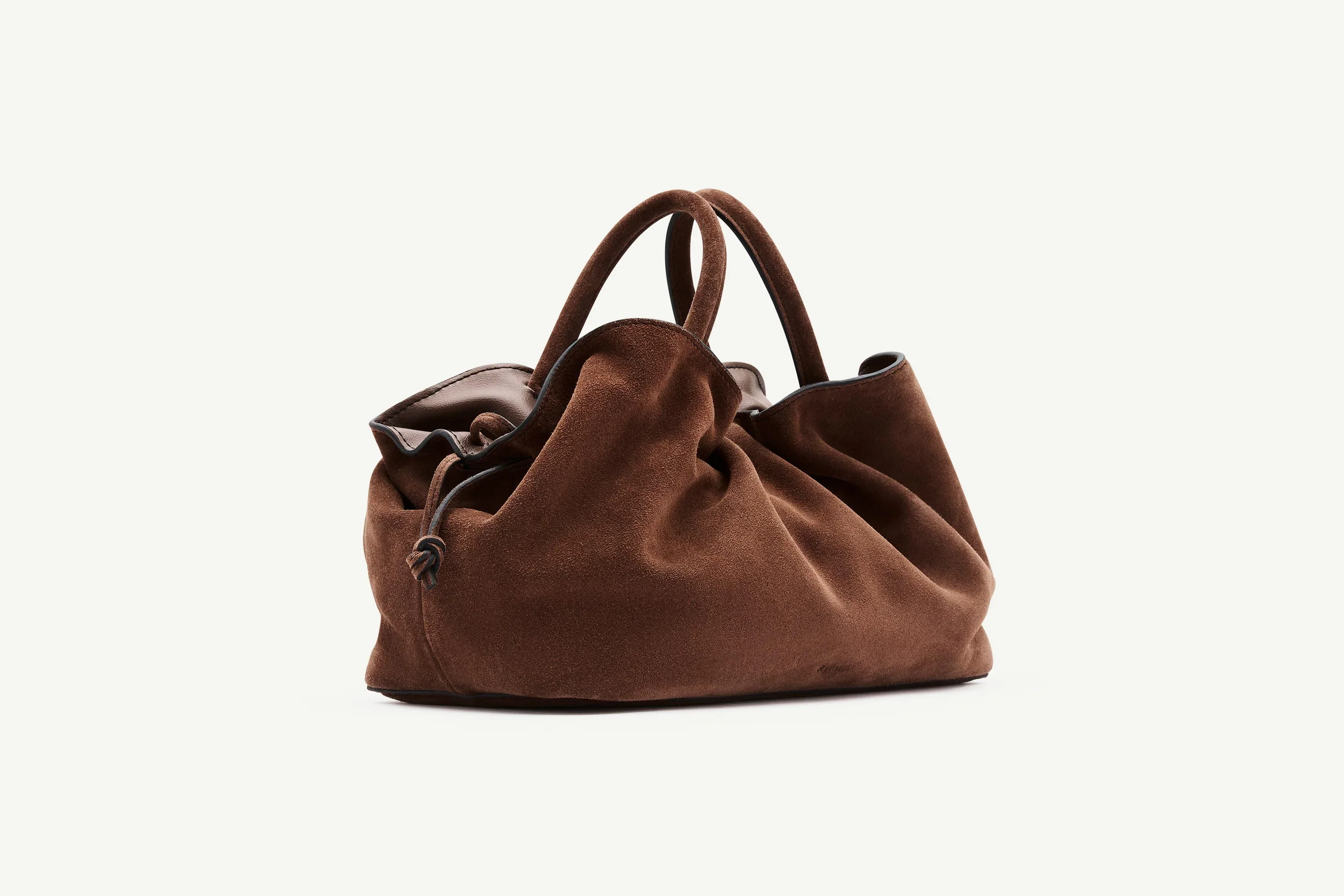Brown Suede Mila Medium Tote - Image 3