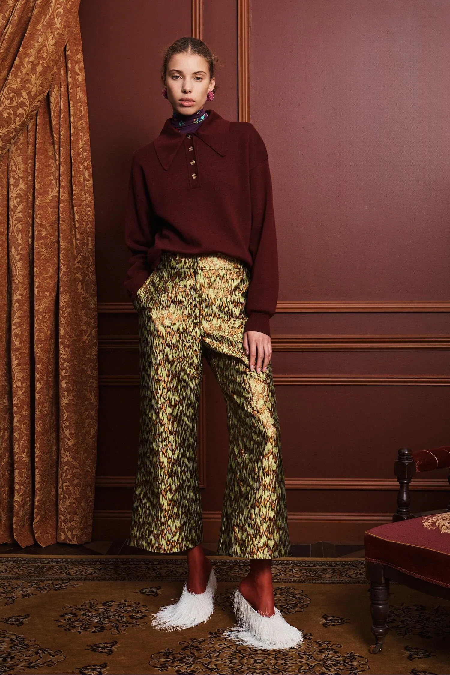 Claudia Plum Knit Polo - Image 3