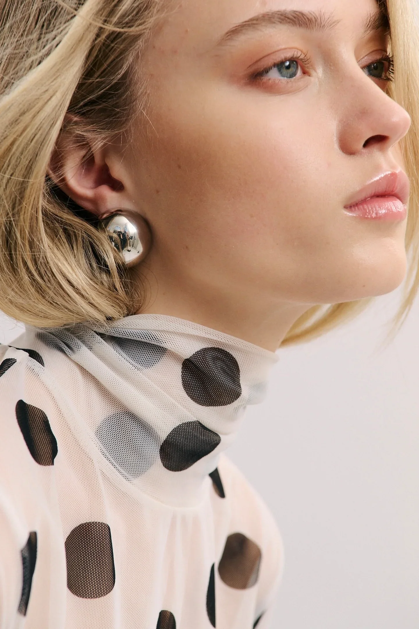 Domed Earring in Gunmetal - Image 2