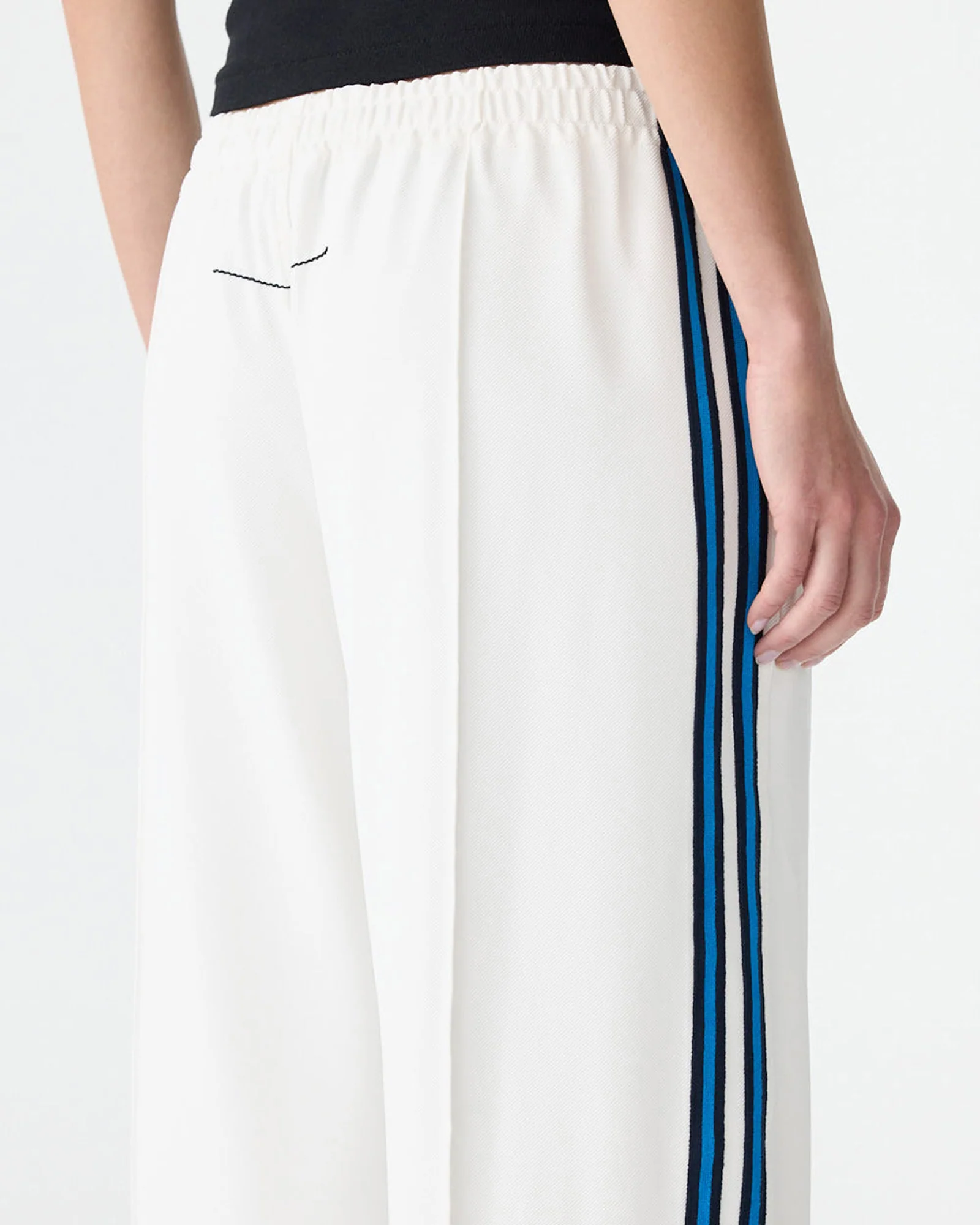 Double Stripe Wide Leg Pant in  White - Image 2