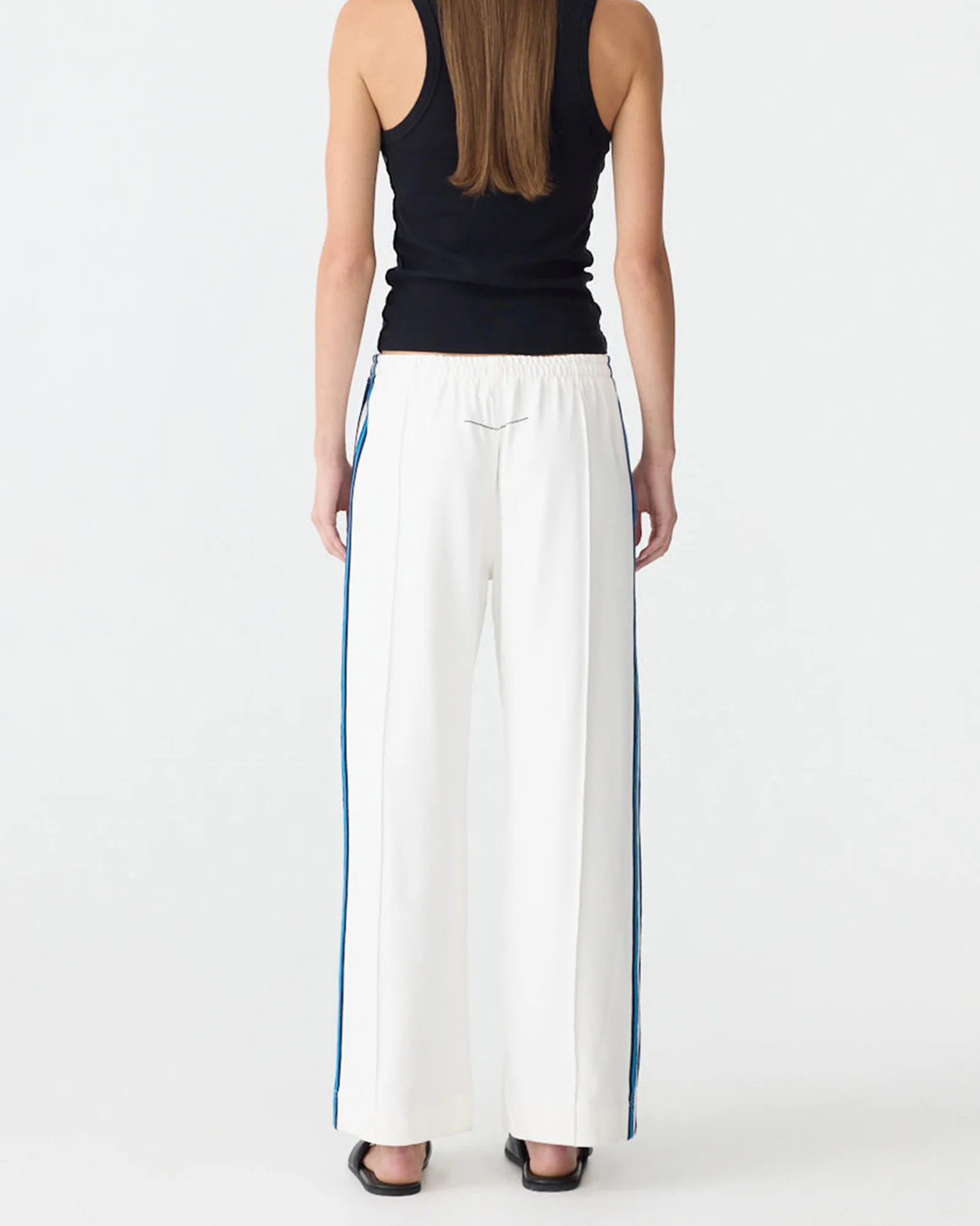 Double Stripe Wide Leg Pant in  White - Image 3