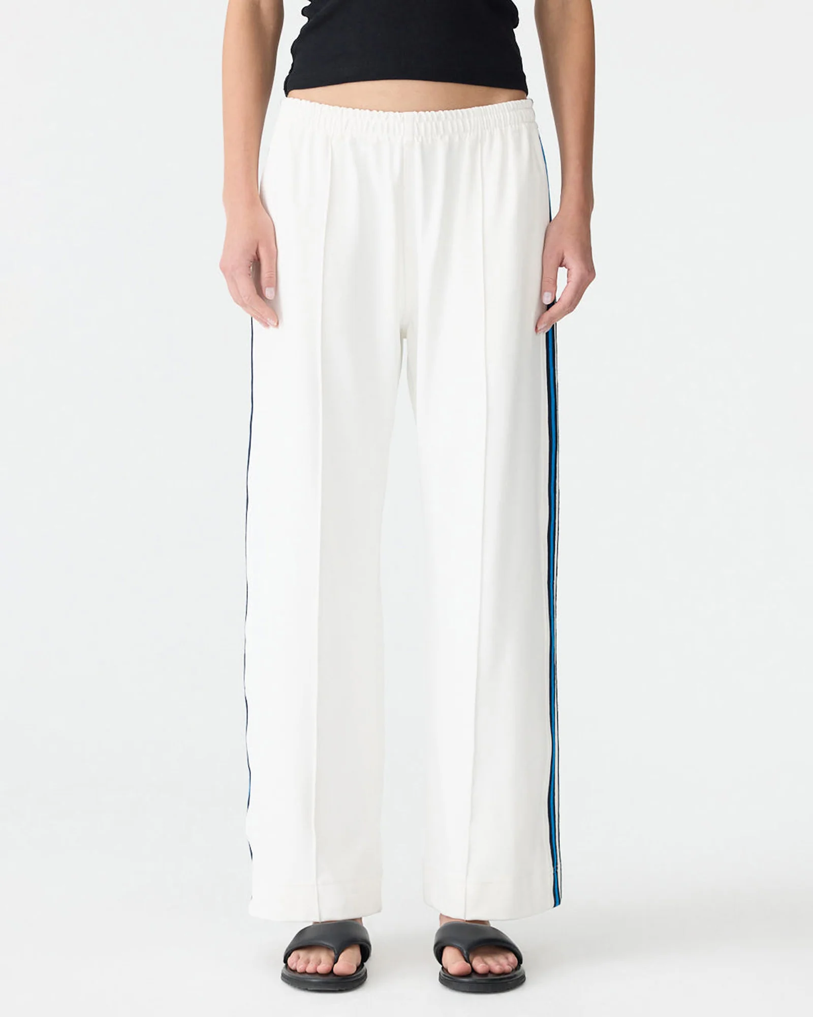 Double Stripe Wide Leg Pant in  White - Image 5
