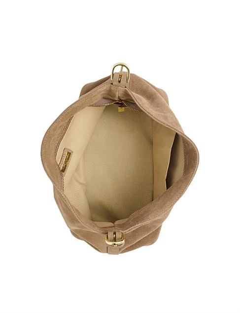Eden Leather Shoulder Bag in Brown Suede - Image 5