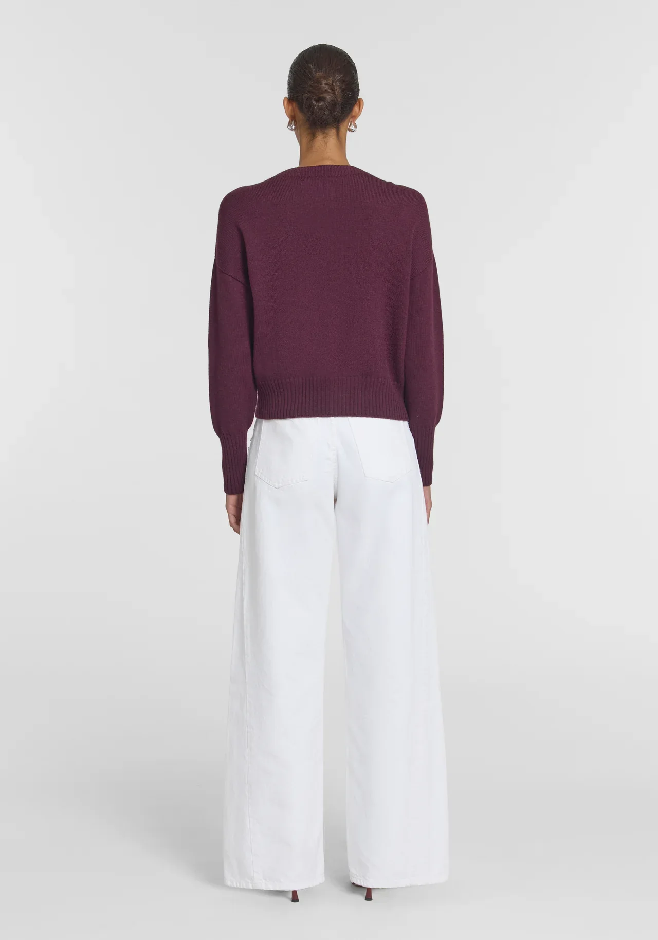 Hart Merino Cardigan in Burgundy - Image 4