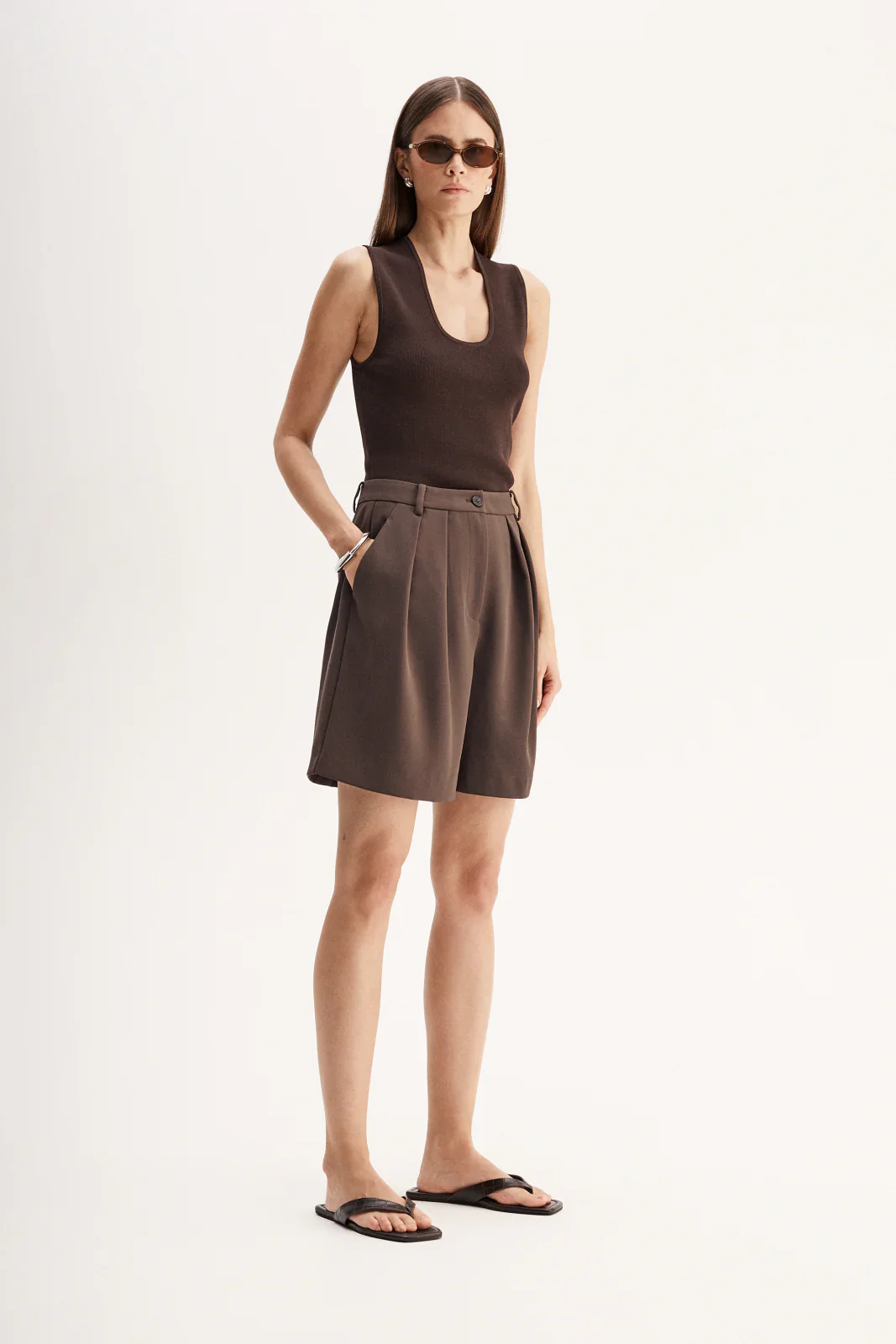 Hayes Knit Top in Chocolate - Image 3