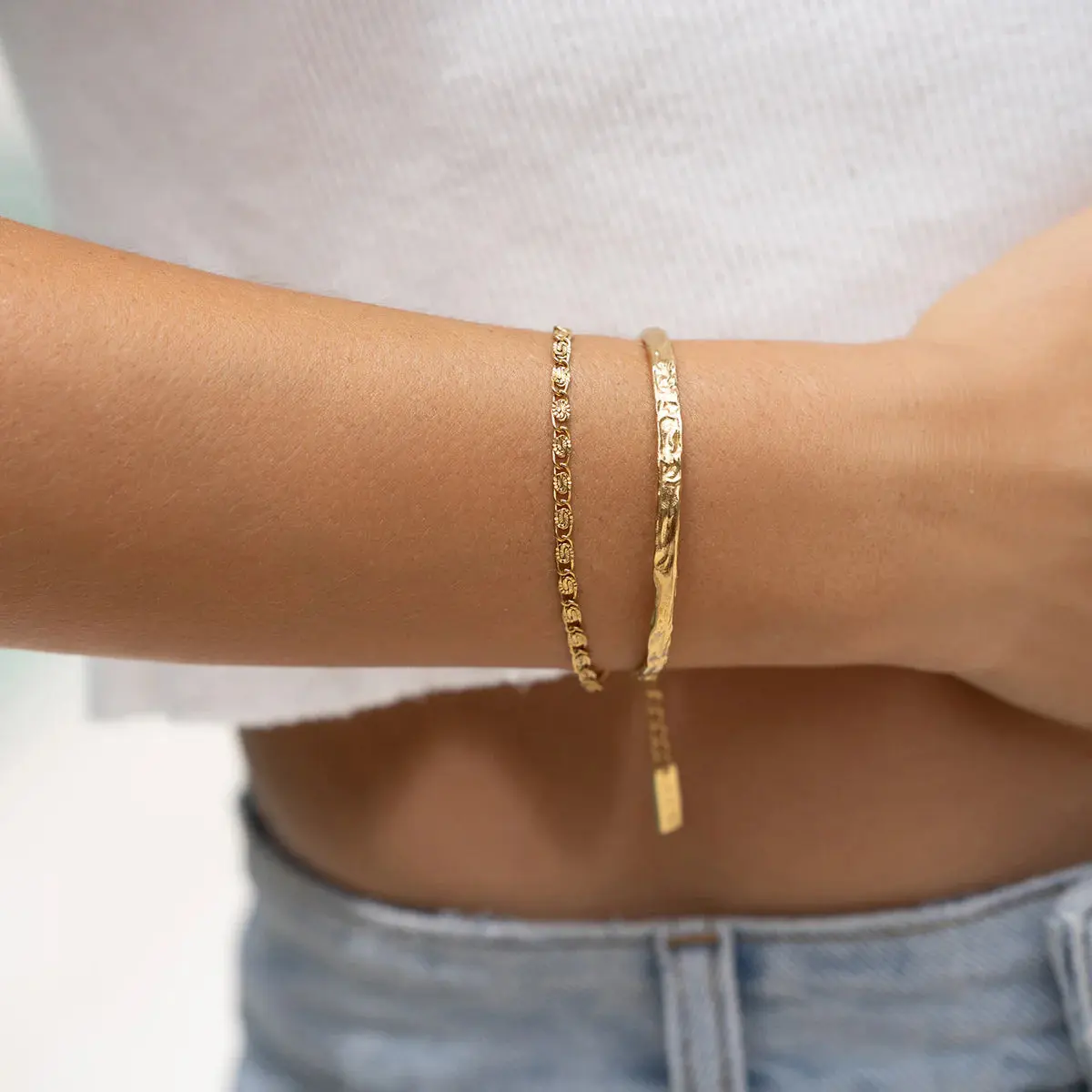 Helios Gold Cuff Bracelet - Image 3