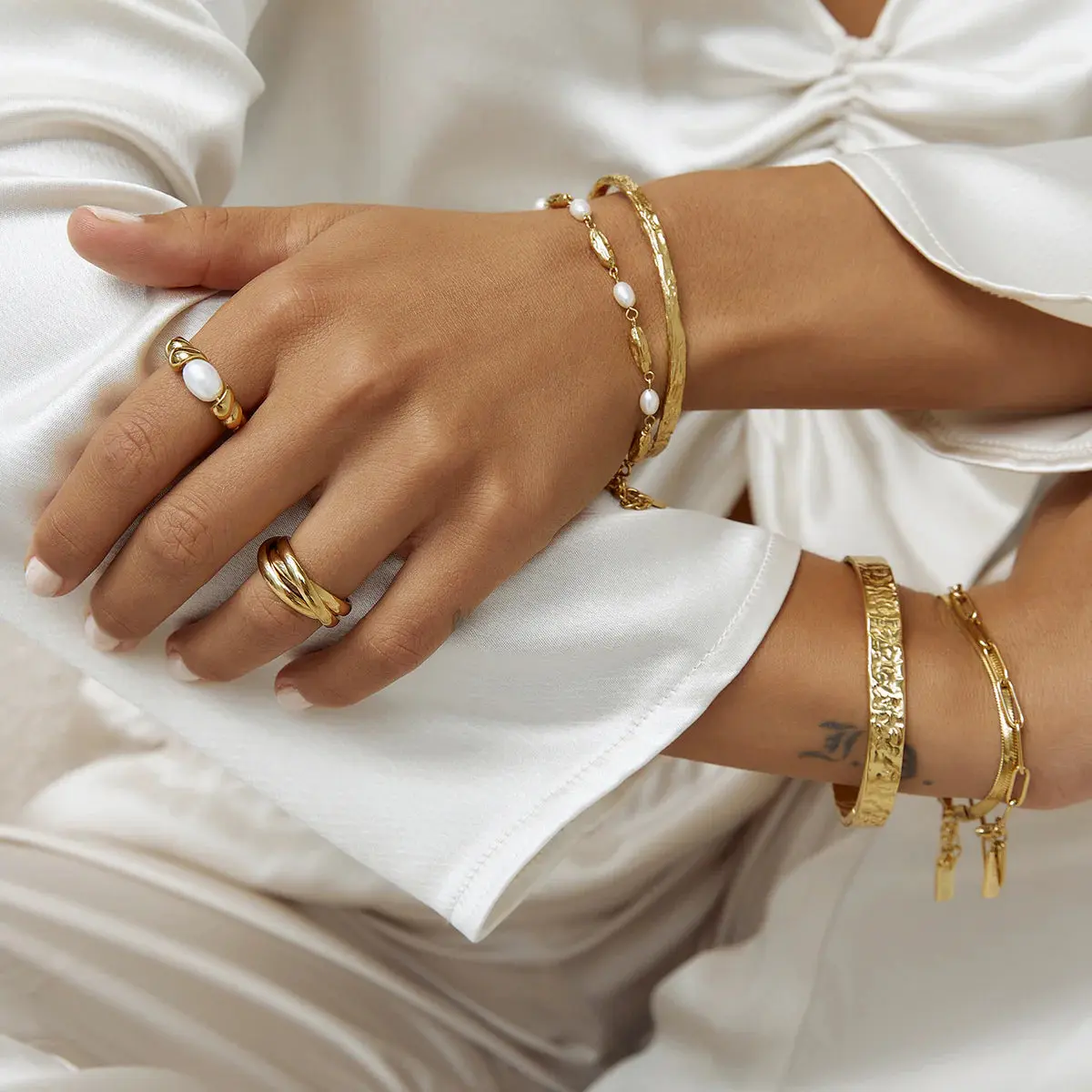Helios Gold Cuff Bracelet - Image 6