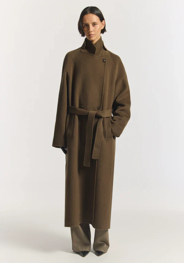 Hemingway Wool Coat in Khaki - Image 5