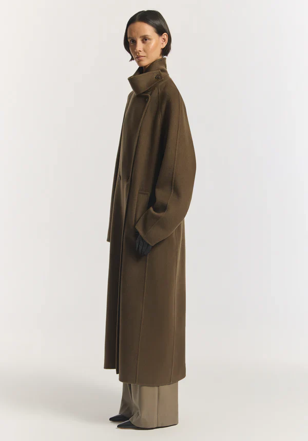 Hemingway Wool Coat in Khaki - Image 6