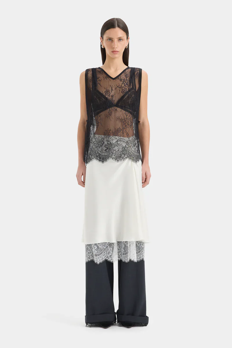 Ingrid Lace Midi Skirt in Ivory - Image 7