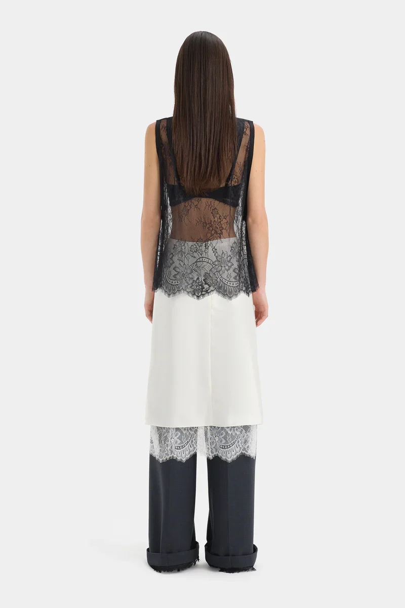 Ingrid Lace Midi Skirt in Ivory - Image 8