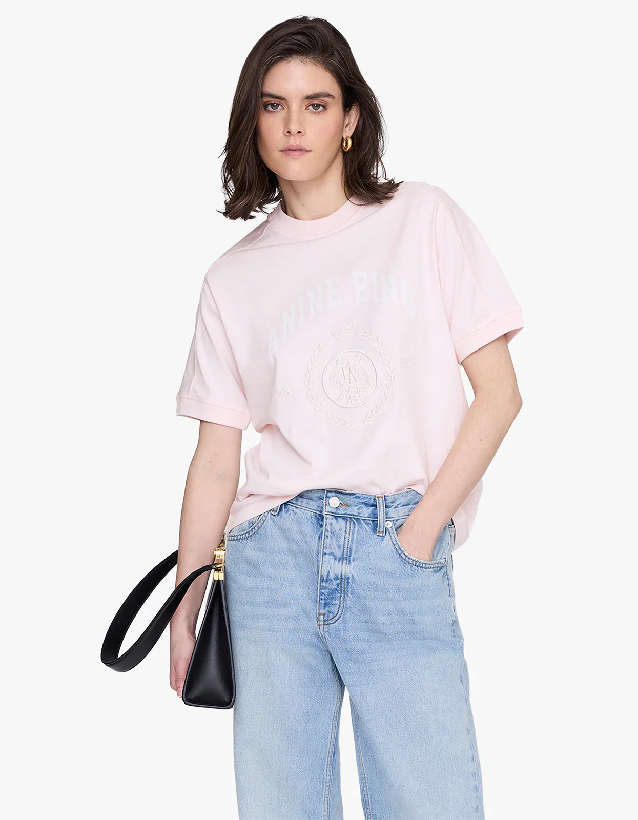 Jaylin Collegiate Tee in Powder Pink