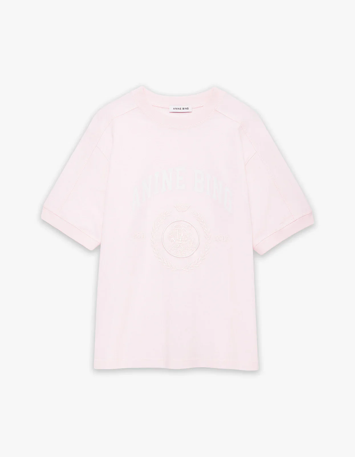 Jaylin Collegiate Tee in Powder Pink - Image 4