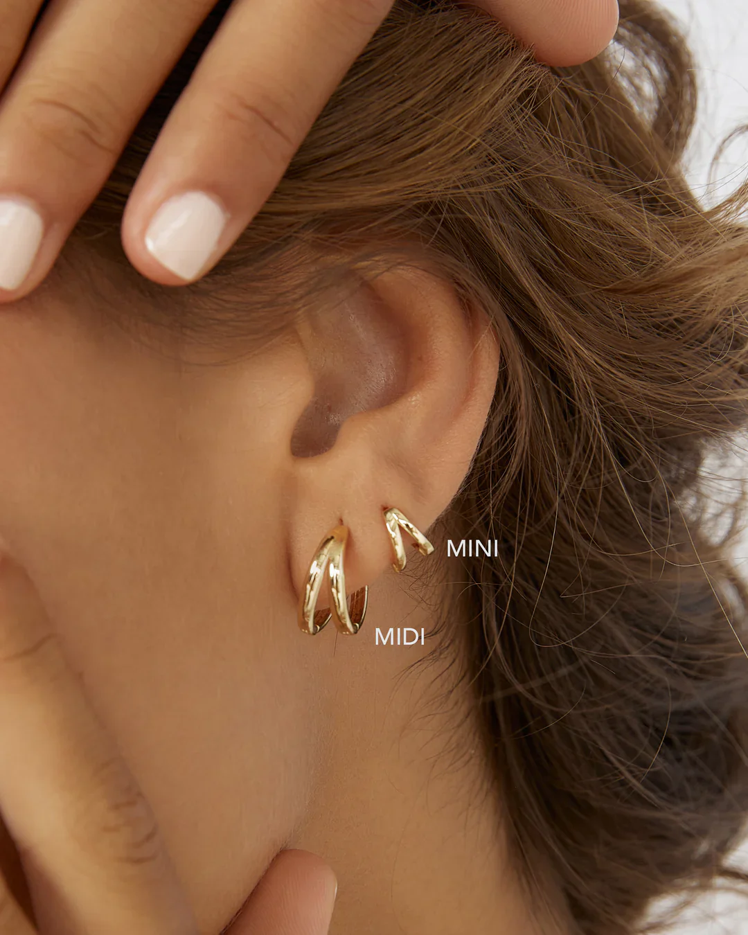 J Gold Earrings in Midi - Image 2