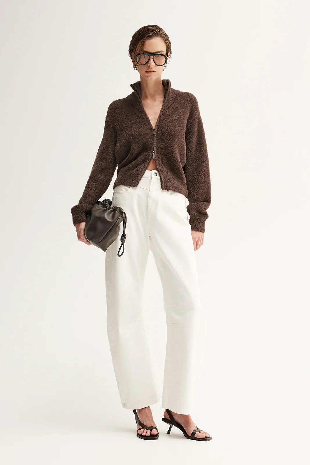 Leon Knit Cardigan in Chocolate - Image 3
