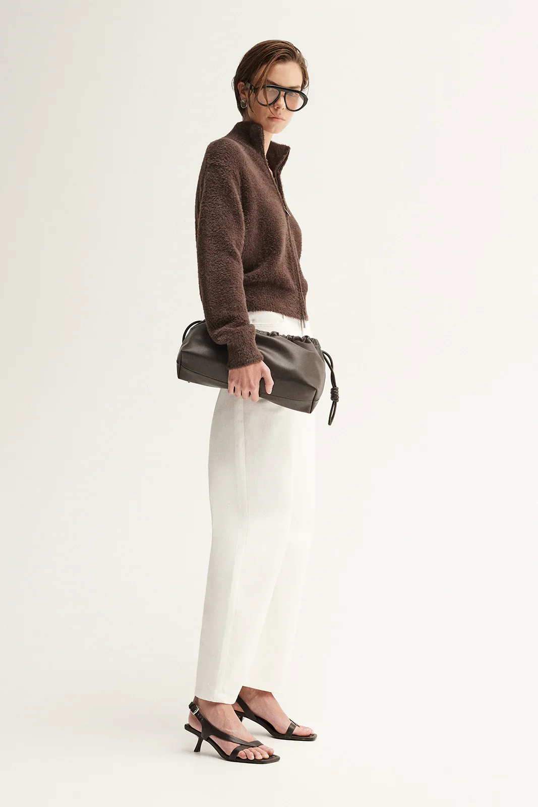Leon Knit Cardigan in Chocolate - Image 5