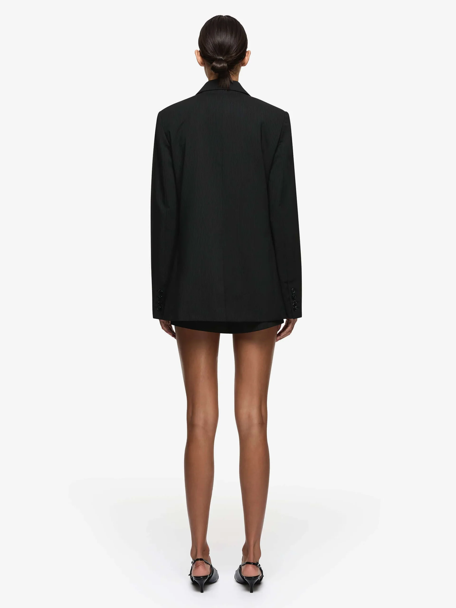 Marcelli Blazer in Black and White Pinkstripe - Image 5