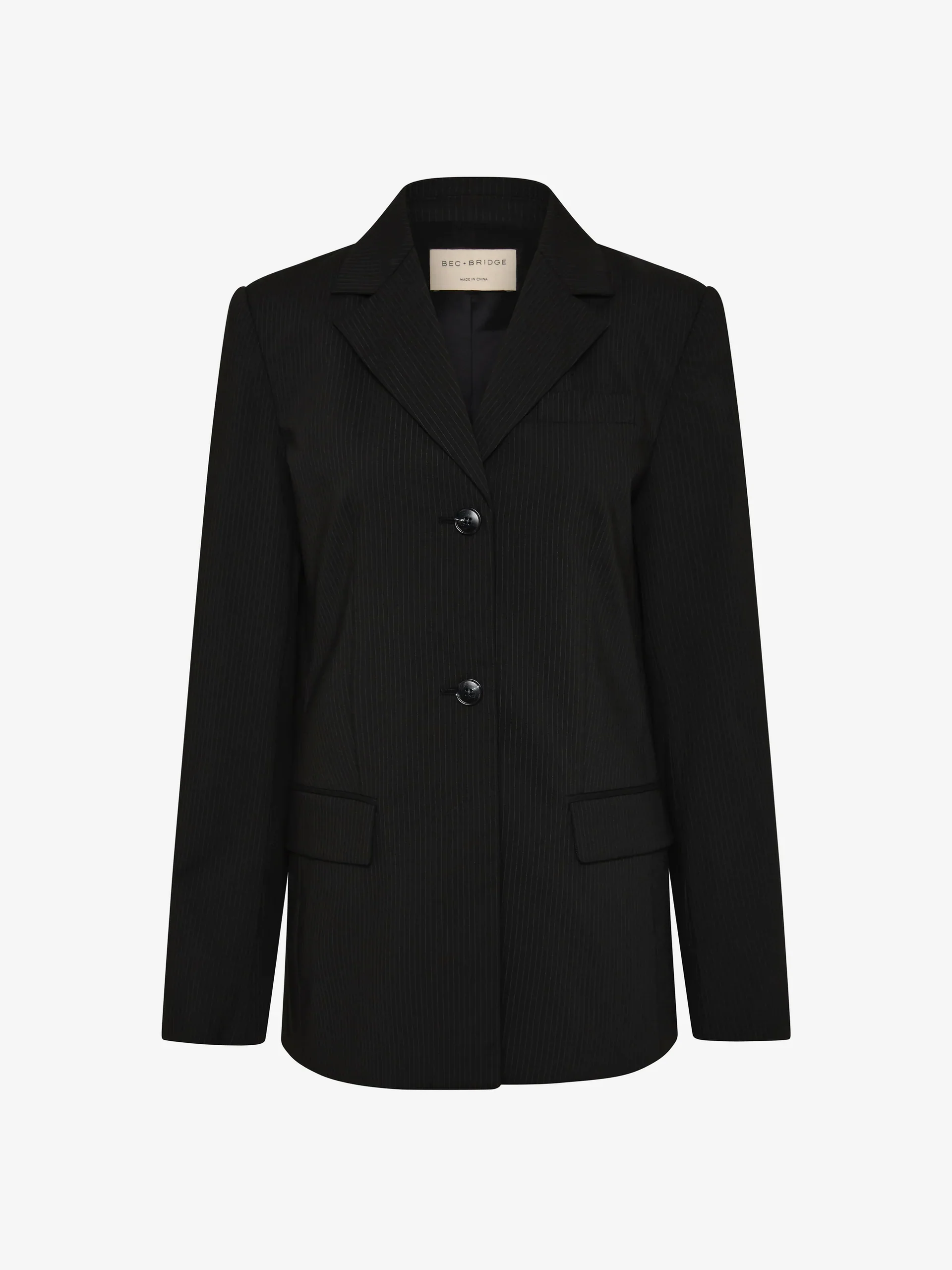 Marcelli Blazer in Black and White Pinkstripe - Image 6