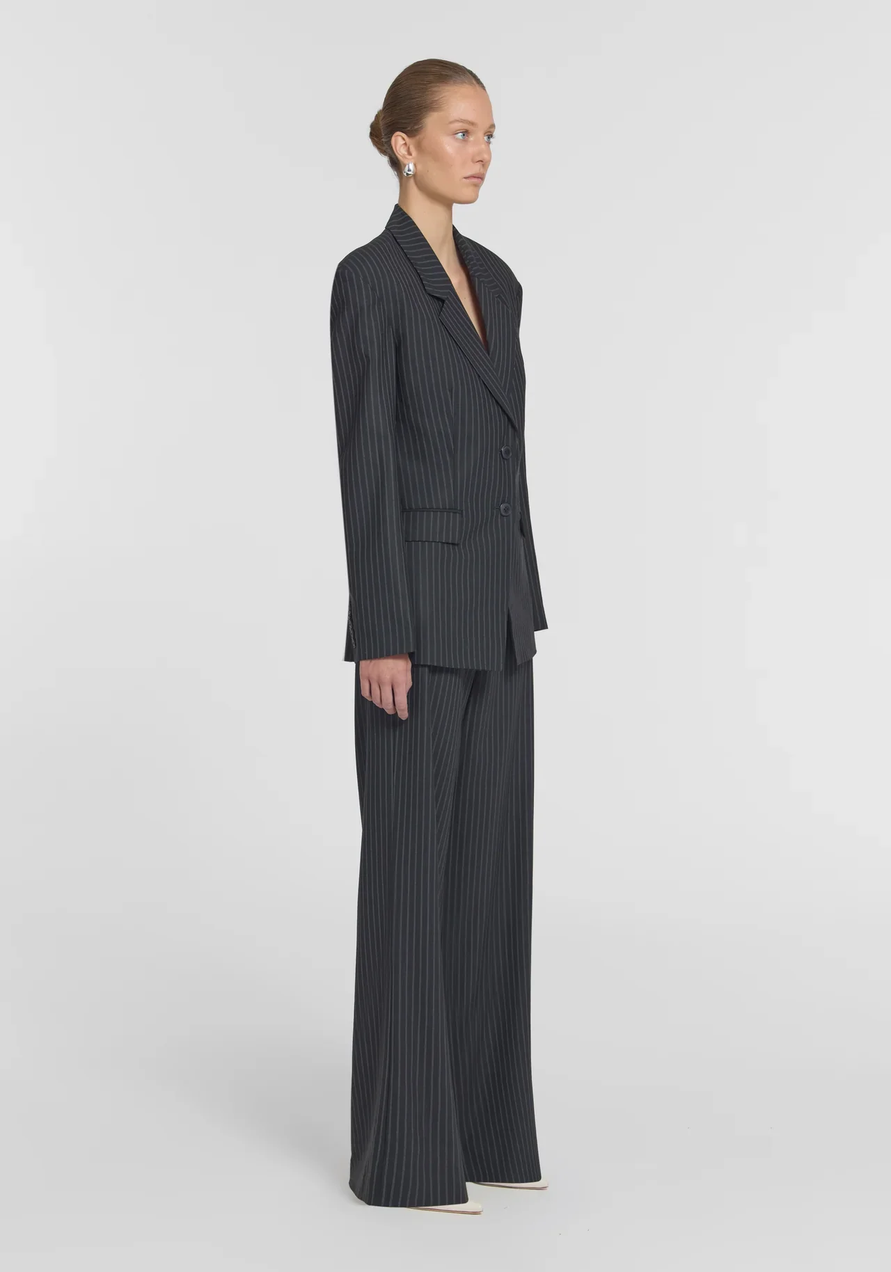 Michigan Blazer in Black Pinstripe - Image 3