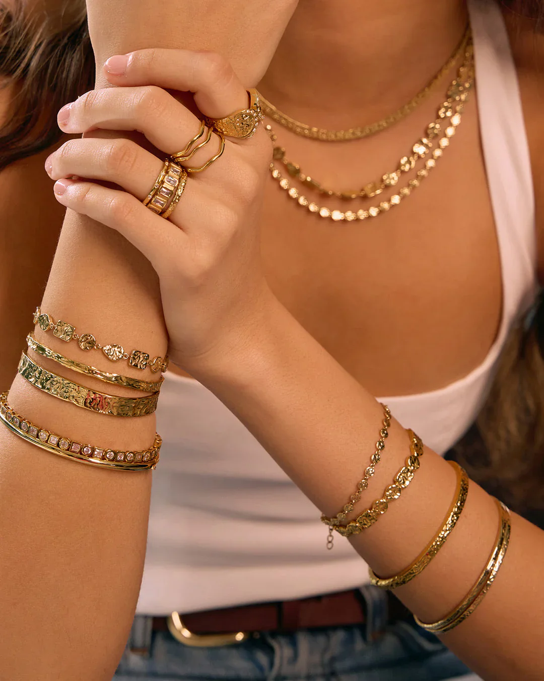 Olivia Gold Cuff Bracelet - Image 4
