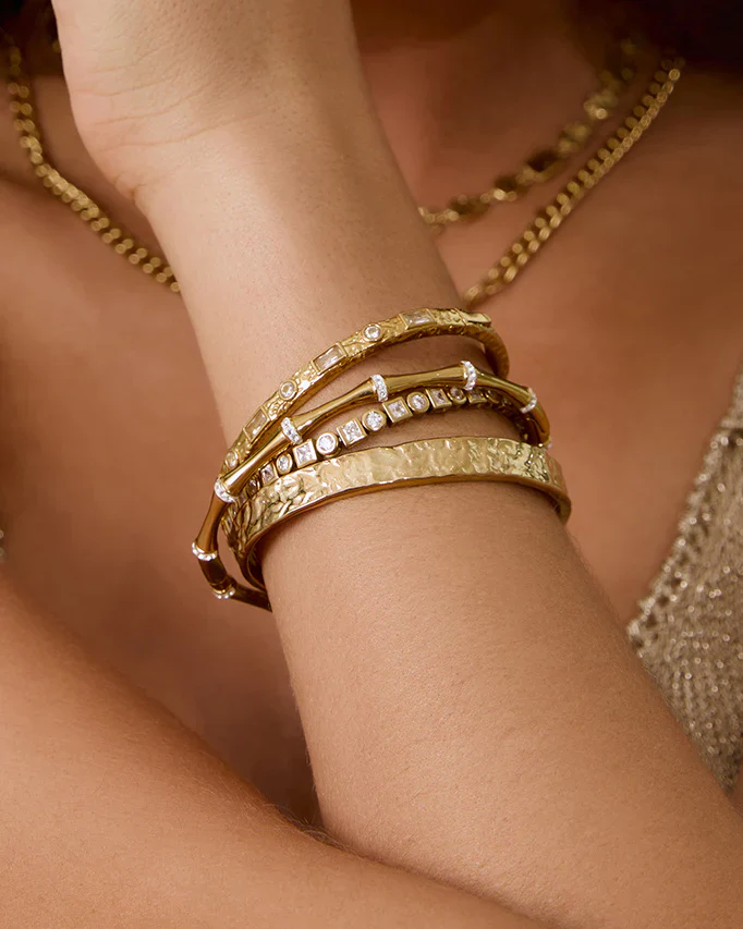 Olivia Gold Cuff Bracelet - Image 5