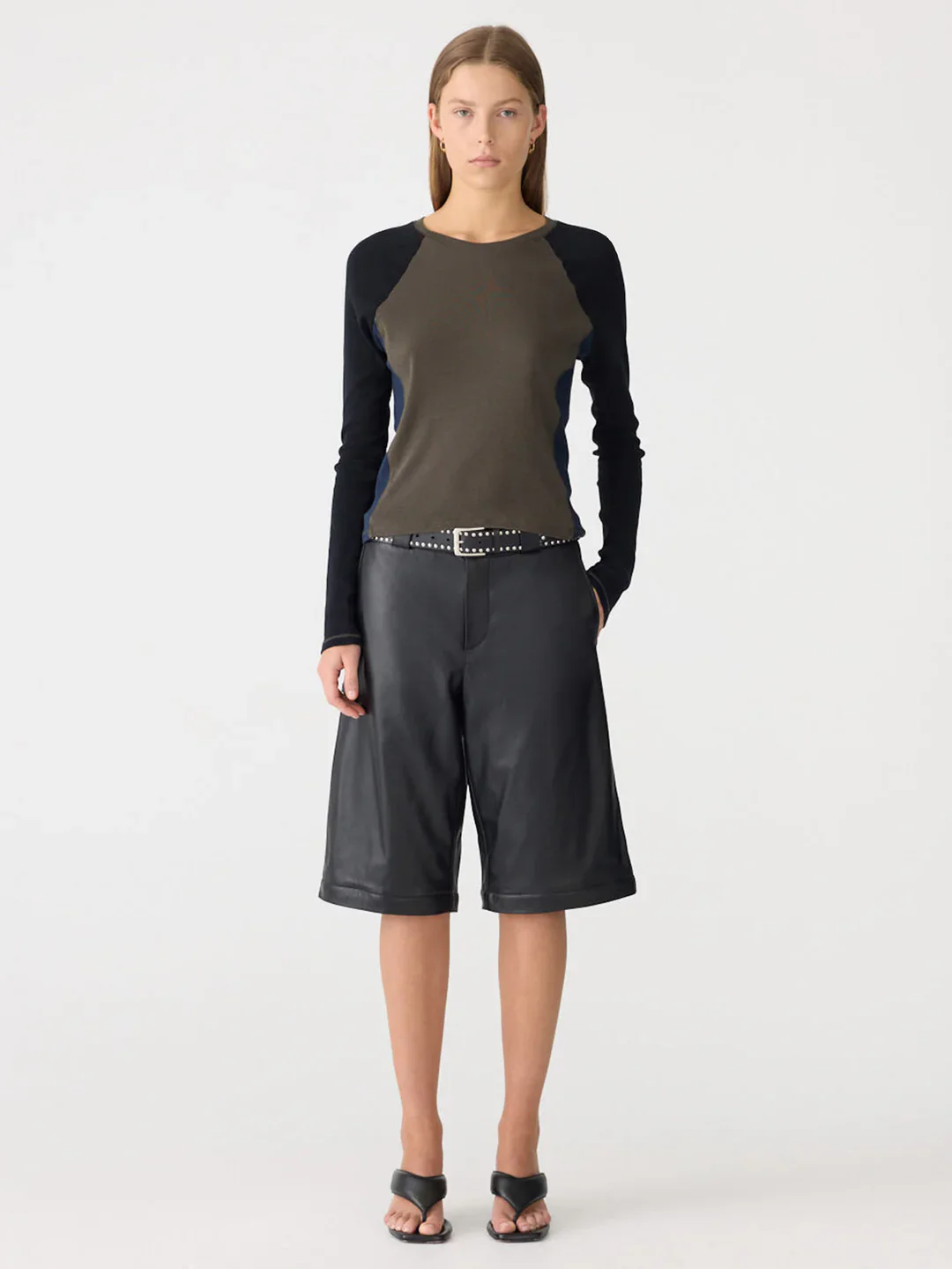 Panelled Rib L/S Baby T- Shirt