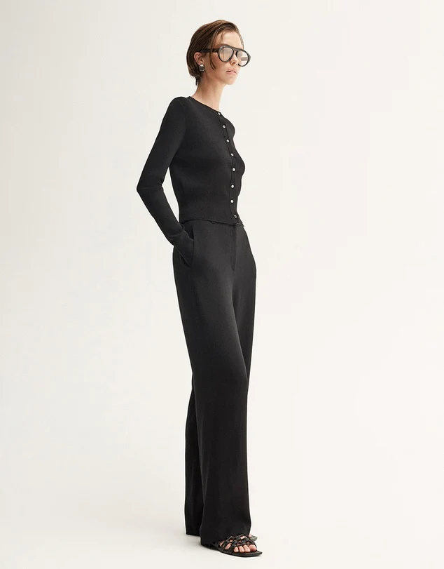 Penny Knit Cardigan in Black - Image 4