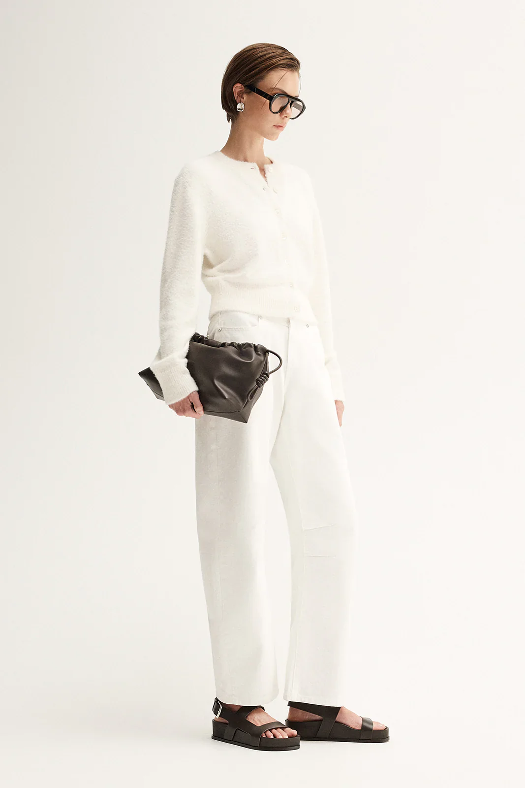 Posie Knit Cardigan in White - Image 2