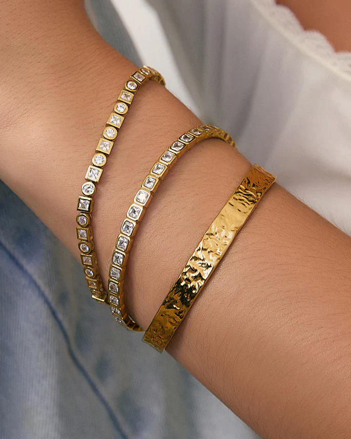 Quinn Gold Cuff in Stone - Image 3