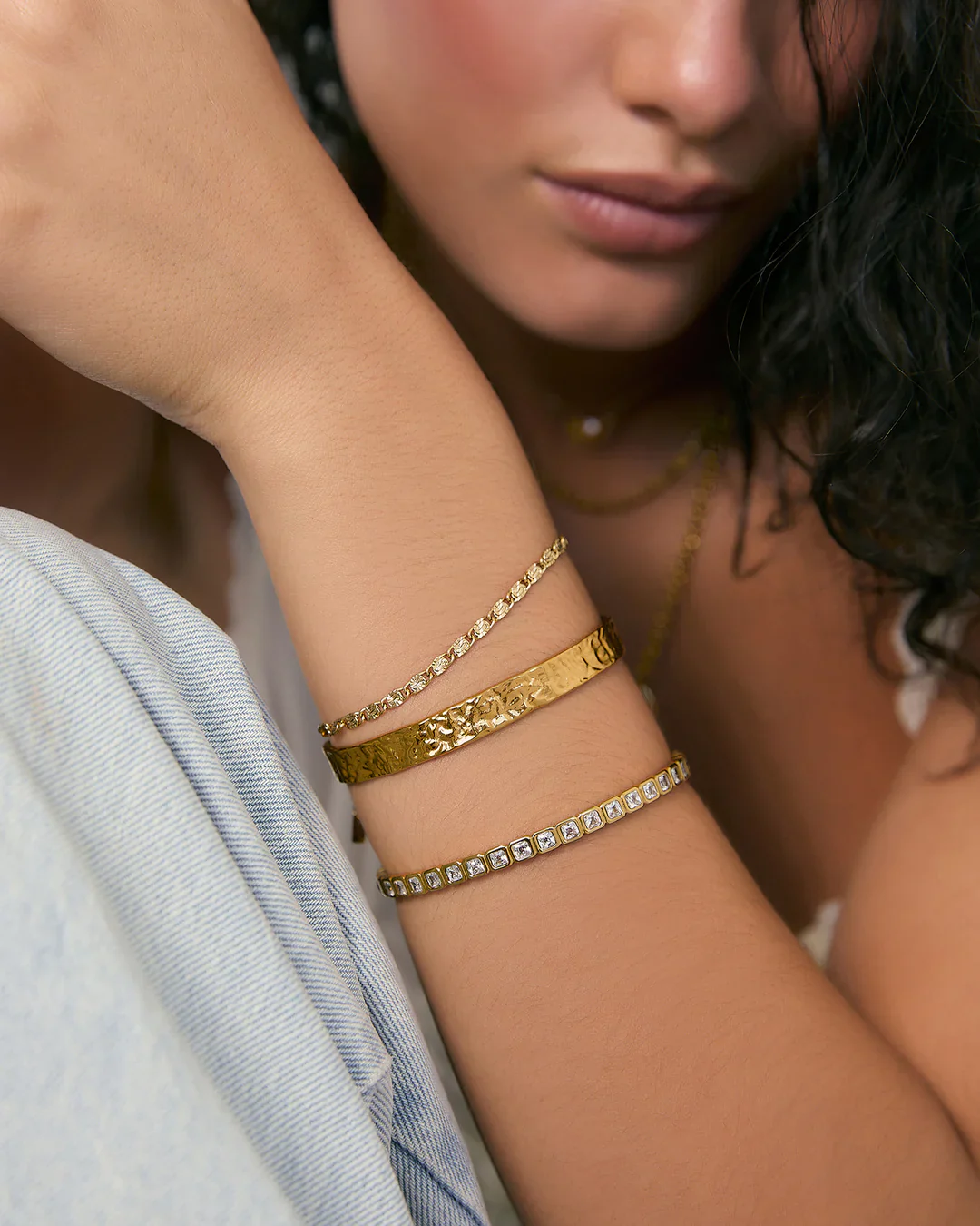 Quinn Gold Cuff in Stone - Image 5