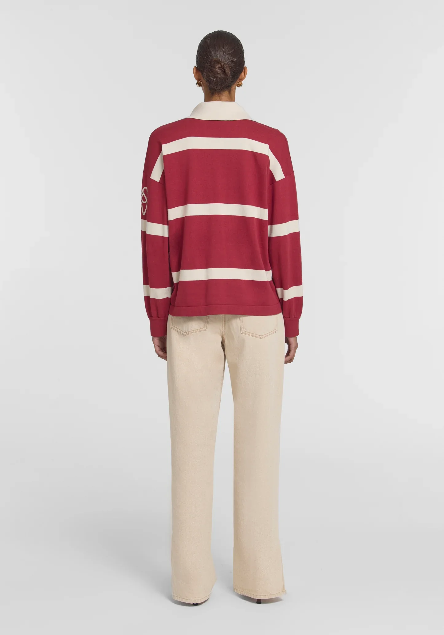 Rival Polo Knit in Red Stripe - Image 3