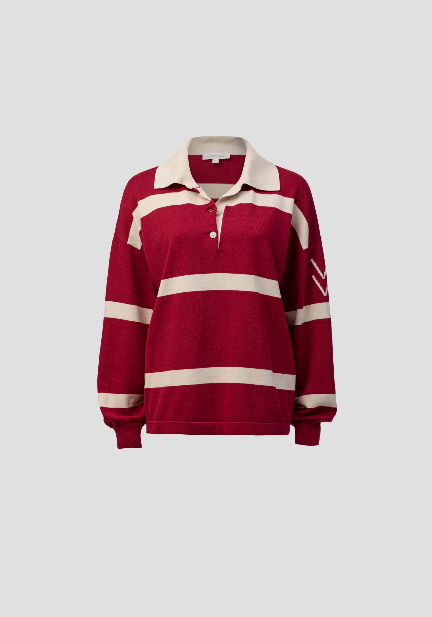 Rival Polo Knit in Red Stripe - Image 5