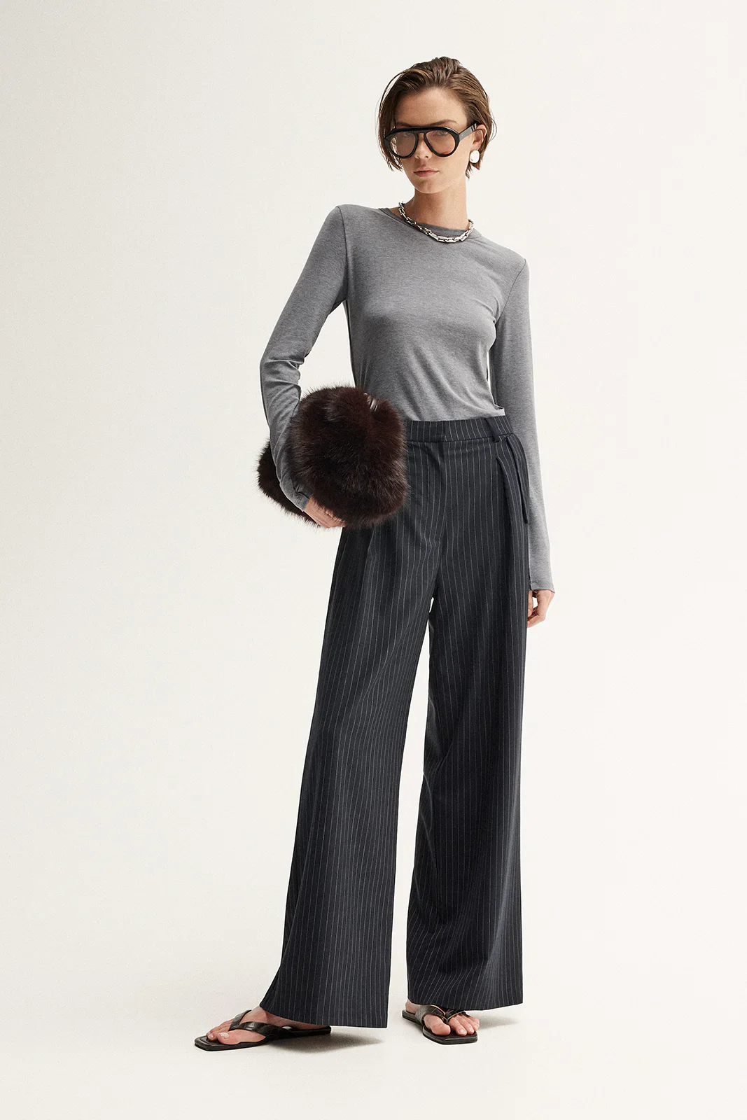 Sierra Top in Charcoal Marle - Image 2