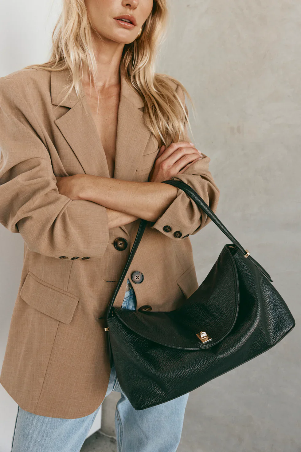 Sloane Large Black Leather Crossbody - Image 7