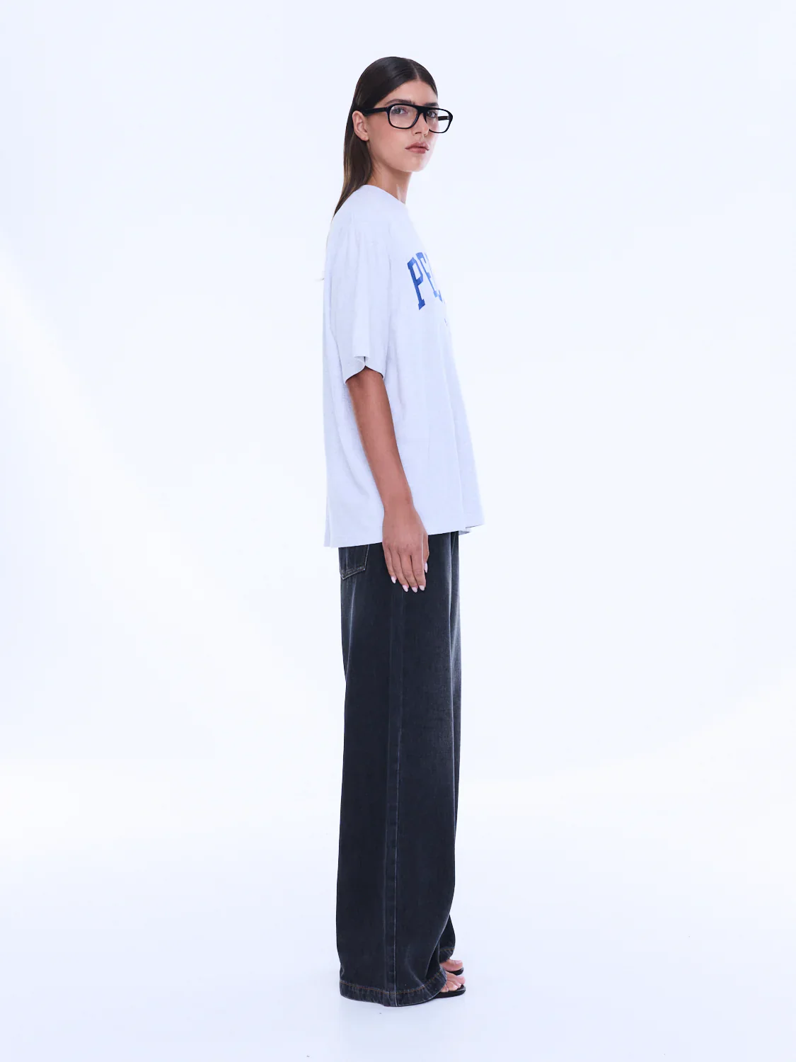 Sophia Relaxed Tee in White Marle - Image 3