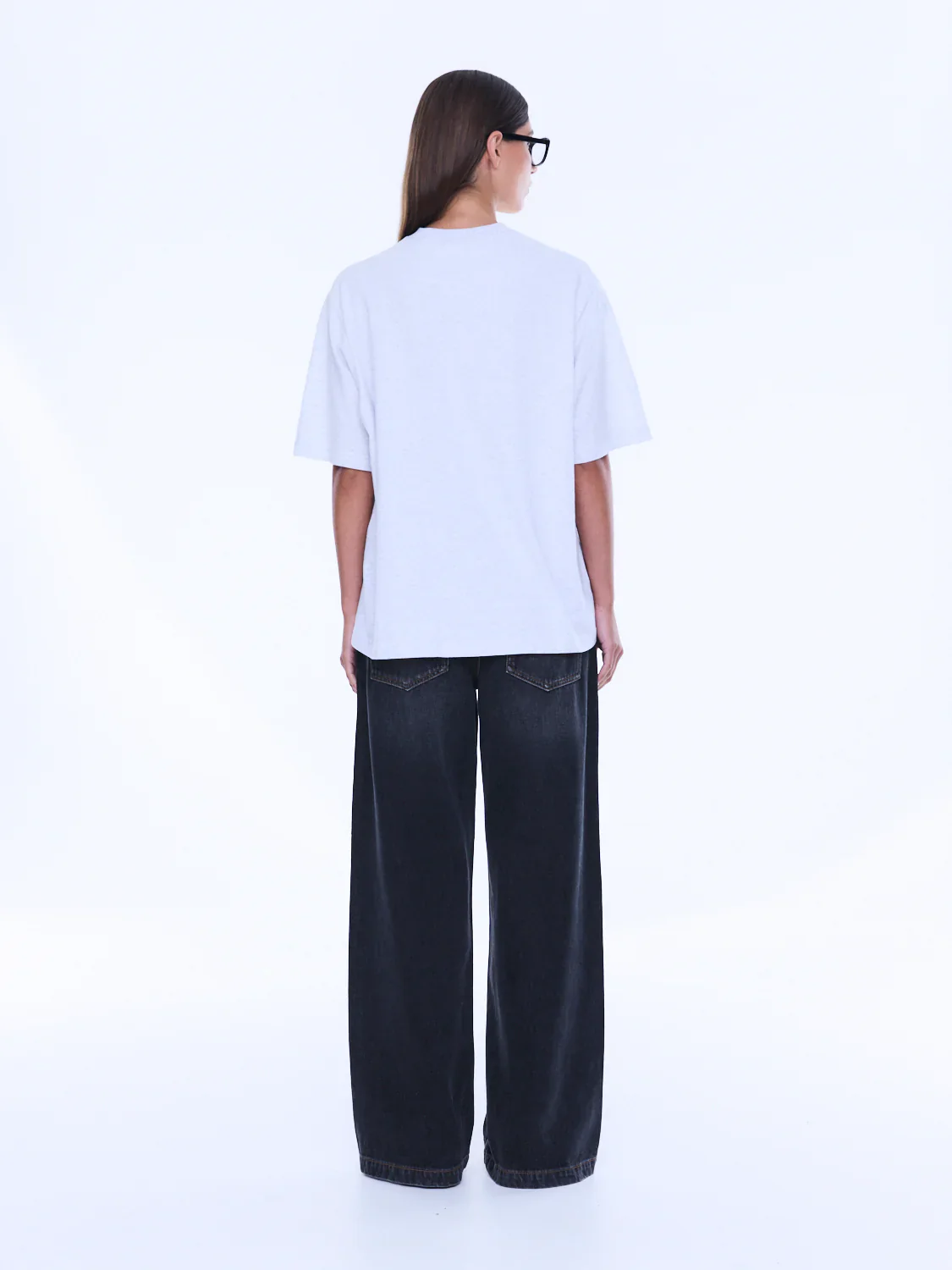 Sophia Relaxed Tee in White Marle - Image 5