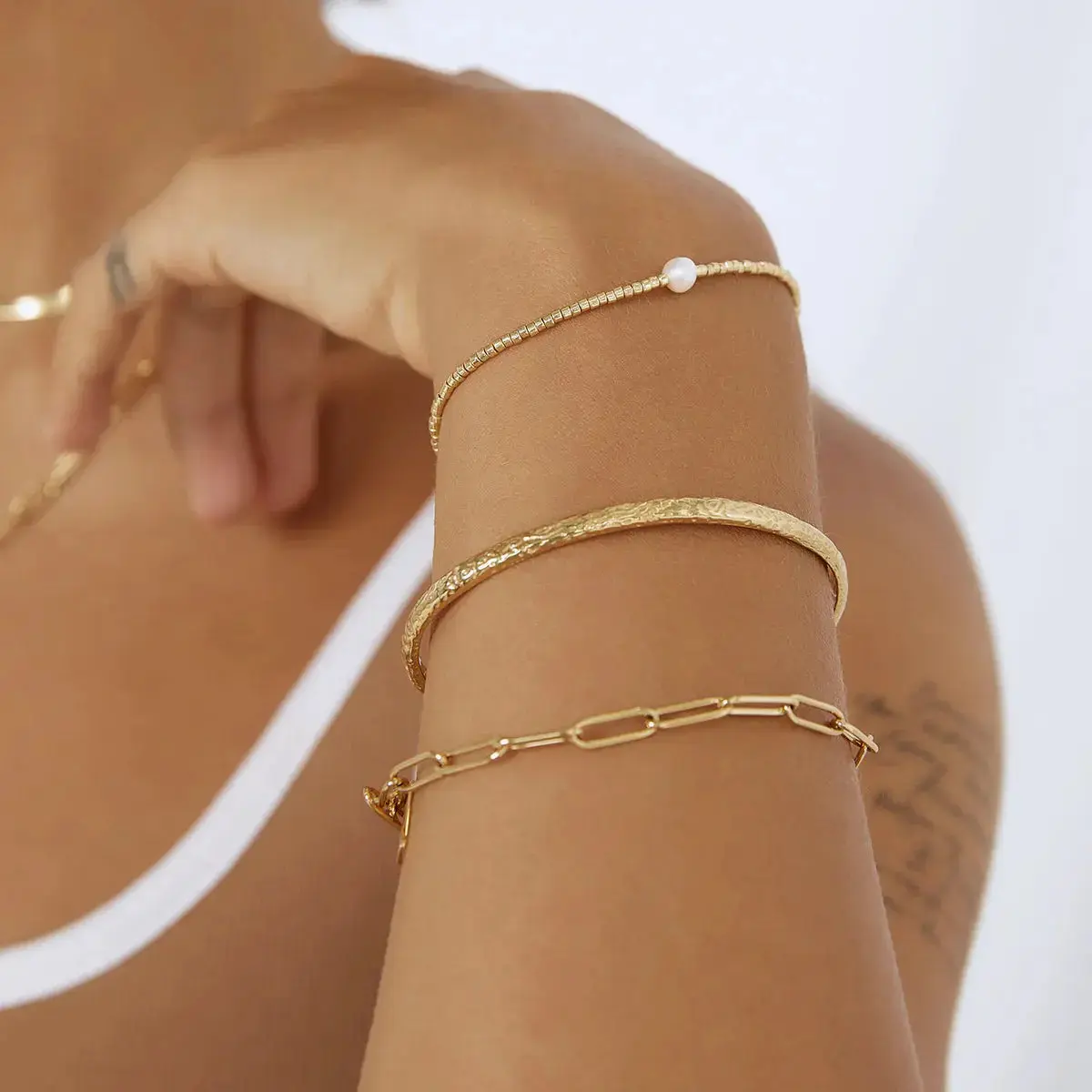 Stevie Cuff Bracelet in Gold - Image 5