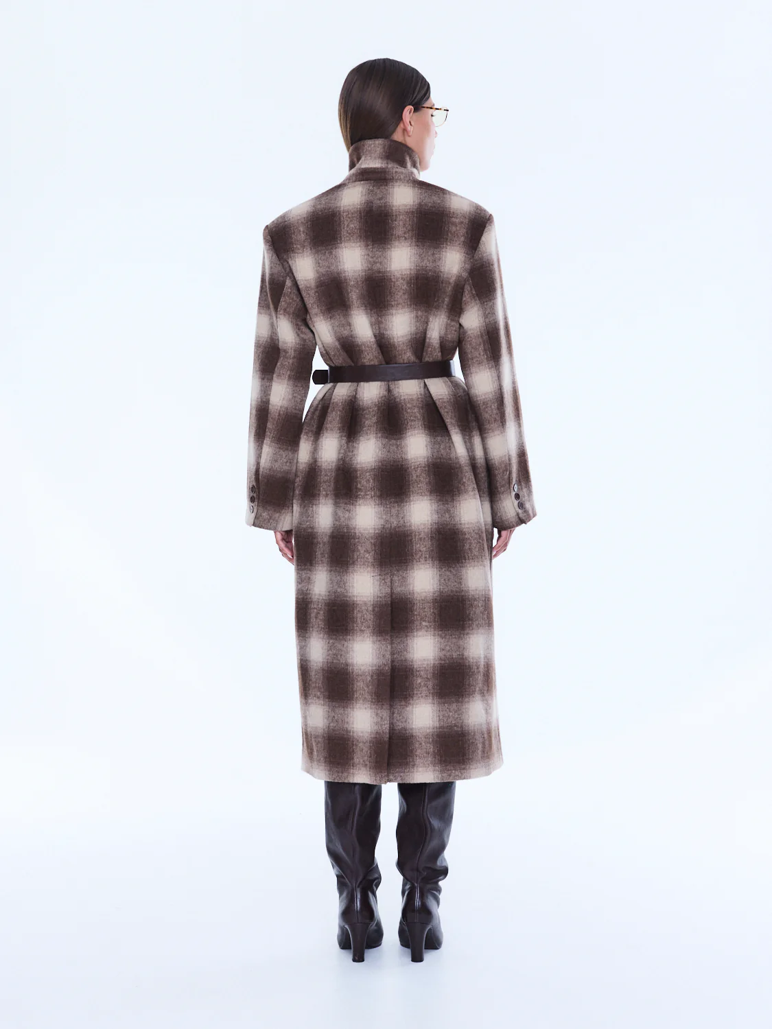 Tessa Wool Blend Check Coat - Image 4