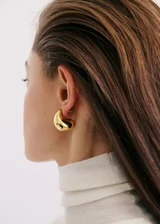 Thick Droplet Earring in Gold - Image 2