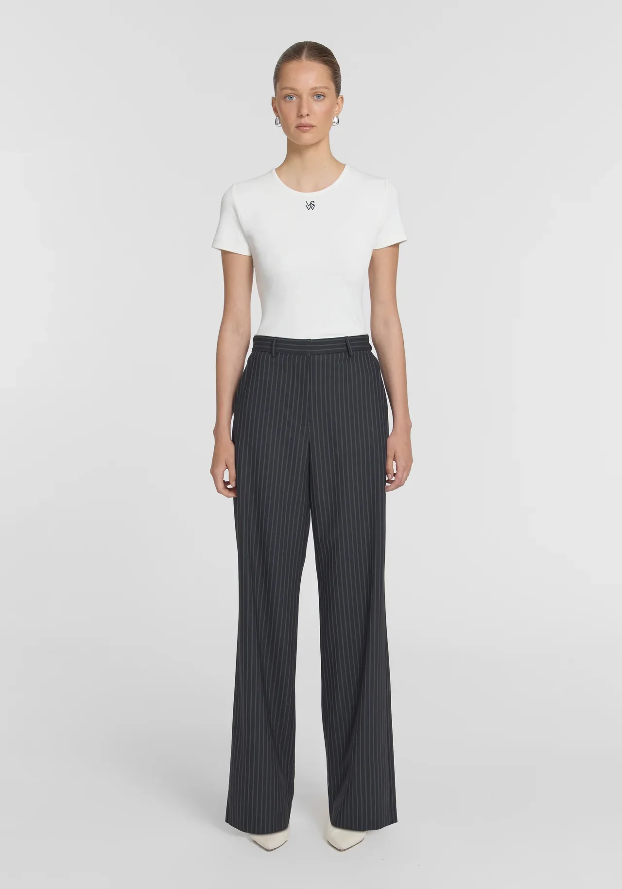 Thorpe Trouser in Black Pinstripe