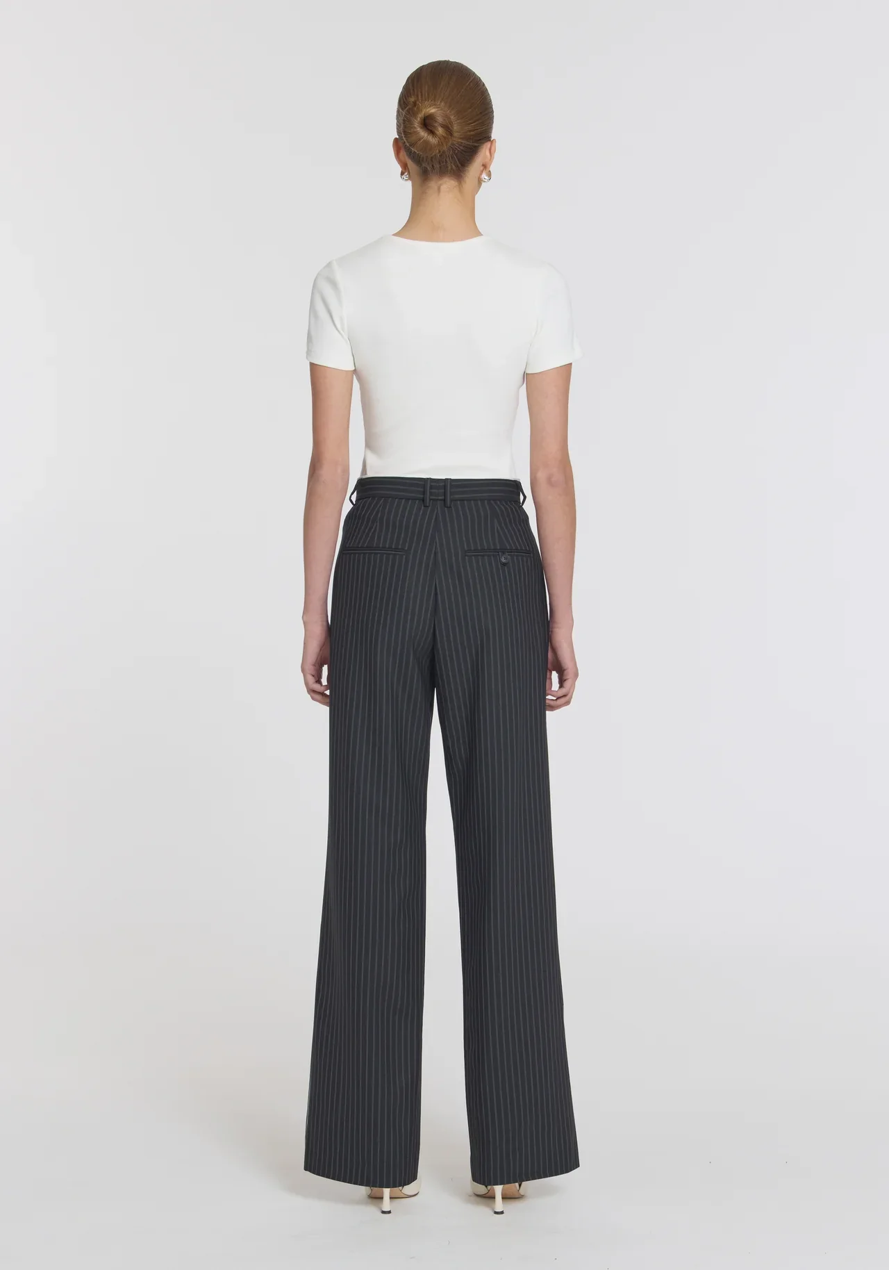 Thorpe Trouser in Black Pinstripe - Image 4